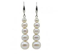 GGYTMQL Pendientes largos de perlas, perlas naturales de agua dulce, pendientes colgantes, joyas para mujer, regalos conmemorativos de boda, A