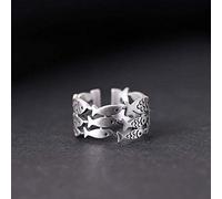 GGYTMQL Pendientes para mujeres de anillo ajustable para mujeres, s925 esterling metal retro multicapa animal sencillo sencillo elegante ajuste de nudillo abierto dedo anillo de nudillo