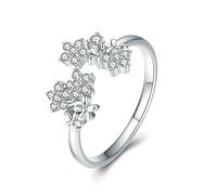 GGYTMQL Pendientes para Mujeres ?? Mujeres Anillo Abierto 925 Sterling Metal Daisy Anillos de Dedos Ajustables Transparentes para Mujeres Joyería de Compromiso de Boda