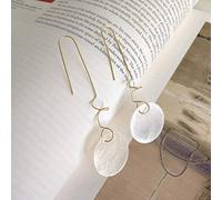 GGYTMQL Pendientes para Mujeres, Pendientes de Conchas Lunares Lunares Lunares Coreanos, aretes de Concha Poco Profundas de Luna, ui