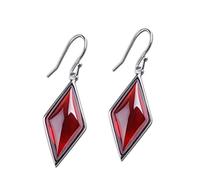 GGYTMQL Pendientes para Mujeres, Pendientes de oído para Mujeres Fashion Thai S Jewelry Diamond Garnet Penes de Arenisca roja de Arenisca, 925