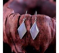 GGYTMQL Pendientes para Mujeres, Pendientes de oído para Mujeres Fashion Thai S Jewelry Diamond Garnet Penes de Arenisca roja de Arenisca, 925