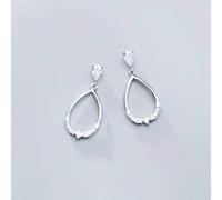 GGYTMQL Pendientes para Mujeres, Pendientes S925 Femenino Estilo Coreano Moda Art Style Hollow Diamond Drop Pendiendo Temperamentona Par