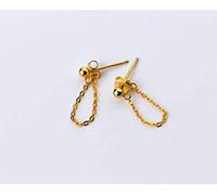 GGYTMQL Pendientes para Mujeres, Pendientes S925 Femenino Estilo Coreano Pearl Simple Back Hanging Tar Cadina Temperatura Cap GirlBlack