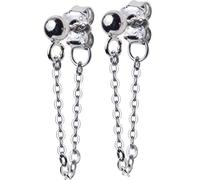 GGYTMQL Pendientes para Mujeres, Pendientes S925 Femenino Estilo Coreano Pearl Simple Back Hanging Tar Cadina Temperatura Cap GirlBlack
