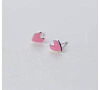 GGYTMQL Pendientes para Mujeres, S925 Pendientes Mujer Coreana Sweet Pink Love Pendientes Pendientes en Forma de corazón Un par