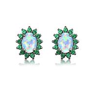 GGYTMQL Pendientes Pendientes de Boda de Color Rojizo de Color Verde Azulado Morado Pendientes de Boda para Mujeres Pendientes de Gama Alta