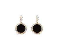 GGYTMQL Pendientes Redondos de rehinestona Temperamento de Personalidad de la Moda Pendientes Simples Salvajes Joyas Damas Pendientes de Gama Alta