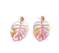 GGYTMQL Pendientes y Tachuelas Monstera Pendientes Colgantes de Hoja para Mujeres Joyas Tropicales Joyería de joyería Regalos de Moda