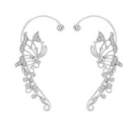GGYTMQL Pendientes y Tachuelas Posillo para la Oreja para Mujeres sin perforar el Elfo Coreano de la Mariposa de la Mariposa aretes Elegantes Clip de Oreja de Cristal Brillante