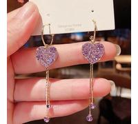 GGYTMQL Pendisores de circón espumoso Pendientes Largos para Mujeres Joyas de Boda Regalos de cumpleaños