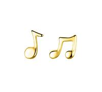 GGYTMQL Pequeños pendientes de notación de música asimétrica para mujeres Boda S925 Joyas