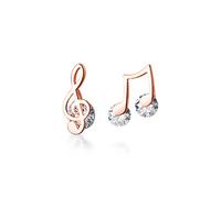 GGYTMQL Pequeños pendientes de notación de música asimétrica para mujeres Boda S925 Joyas
