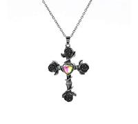 GGYTMQL Personalidad de Moda Vintage Old Rose Collar Collar Diamante Rose Collar