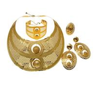 GGYTMQL Productos de niñas 4 PC Schilling Weletry Jewelry Jewelry Sets for Women Collar Pendientes Pendientes Rings Rings Juegos de Joyas de Novia para Mujeres Accesorios de Vestuario de Fiesta