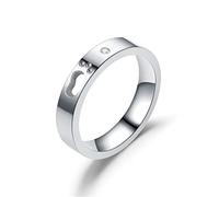 GGYTMQL Productos de niñas Anillos de pareja de parejas Anillos de acero inoxidable huellas huecas de la boda Promesa de joyería Regalos
