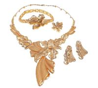 GGYTMQL Productos para niñas 4 PCS Sparkling Bridesmaid Jewelry Jewelry Jeways para Mujeres Pendientes de Collar de Cristal Pendientes de Anillo Juegos de joyería para Mujeres Regalos de Fiesta de