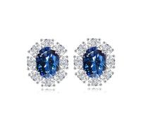 GGYTMQL Productos para niñas 4 Pendientes de espárragos de Moissanite para Mujeres D Color S925 Sterling Silver Lab Creado Pendientes de Diamantes Exquisito Diseño Ovalado Elegante