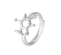 GGYTMQL Productos para niñas Dopamine Gene ADN Color de color plateado Anillo de apertura Residente para mujeres Regalos de joyería de lujo