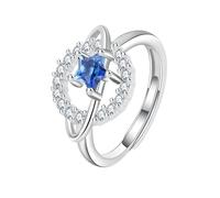 GGYTMQL Productos para niñas Real 925 Sterling Silver Fashion Sweet Star Planet Circón Anillo de apertura para mujeres Fiesta de bodas Gotos de joyería fina