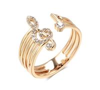 GGYTMQL Productos para niñas Trend tendencia de circón natural Anillos de música para mujeres 585 color de oro rosa anillo de cristal moderno anillo diario de joyería fina regalos