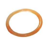 GGYTMQL Pulsera de ágata de calcedonia de mujeres, brazaletes de jade naranja natural, brazalete chino y clásico de jade afortunado, con caja de joyas, 58 mm