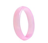 GGYTMQL Pulsera de brazalete de jade de hibisco de hibisco de hielo natural para mujeres, chalcedonía rosa femenina jade brazal