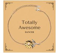 GGYTMQL Pulsera de girasol única para bailarines: regalos totalmente increíbles para cumpleaños y Navidad, pequeño acero inoxidable plateado .925, circonio cúbico