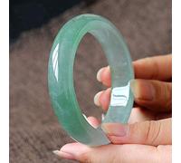 GGYTMQL Pulsera de jade para mujeres, brazalete de jade verde, embalaje de joyería de joyería verde genuino natural (58 mm)