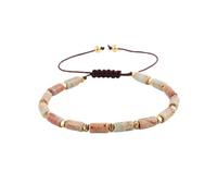 GGYTMQL Pulsera de piedra preciosa de la joyería de Charm, brazadas trenzadas Cilíndricas Shoushan Stone Beads brazaletes de cristal marrón joyería de cristal de moda para hombres mujeres