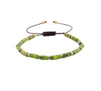 GGYTMQL Pulsera de piedra preciosa de la joyería de Charm, pulseras trenzadas Emperador Natural Vierno Cilíndrico Peeds Bangles Brown Crystal Ajustable Joyería de cristal para hombres Mujeres Mujeres