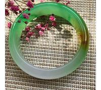 GGYTMQL Pulsera para Mujeres, Brazalete de Jade para Mujer, Flores flotantes de cuarcita Jade Bracelets Jade Models Models Crafts Jade, 52-53 mm, 52