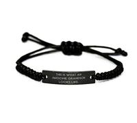 GGYTMQL Pulsera sarcástica de cuerda negra, esto es lo que se ve un nieto increíble, presente para nieto, del abuelo, regalos de nieto, mejores regalos para nieto, regalos únicos para nieto,