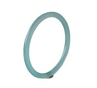 GGYTMQL Pulseras de brazalete de jade de damas, pulseras de brazaletes de calcedonia azul claro de 6 mm, pulsera de jade de niña, buena suerte, para mujeres, con caja de joyería, 54-62 mm, 56 mm