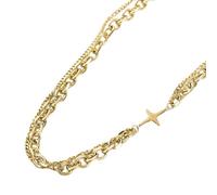 GGYTMQL Punk Figaro Chain Collar Jewelry Circón Redondeo de Personalidad Collares para Mujeres Regalos
