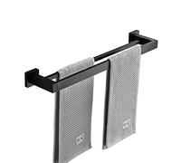 GGYTMQL Ratches de Toallas, Toalla Negra Mate una Barra Doble Barra de Toalla de Toalla de Acero Inoxidable montado en la Pared Rejillas de baño de 2 Bares Accesorios de baño/decoración de 50 cm