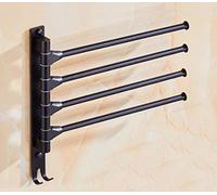 GGYTMQL Ratchs de Toallas, Espacio Negro de Aluminio Barra giratoria Barra de Toallas de baño Toalla de Toalla de Pared con Barras giratorias activas/Ganchos/4 Brazos decoración