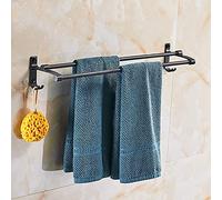 GGYTMQL Ratchs de Toallas, Rejilla de Toalla de Aluminio, Toallas de baño Barro de Almacenamiento de Barra Doble/decoración de 38 cm