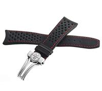 GGYTMQL Raymond Weil Freelancer 22 mm de cuero negro de cuero plateado de acero inoxidable Correa de la banda de relojes de hebilla To9618 3.16