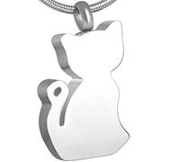 GGYTMQL Recuerdo de Recuerdo para Cenizas Diseño de Gato Memorial Memorial Gray Souvenir Colgante Collar Joyería para Mascotas con Esmalte Brillante
