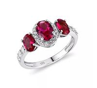 GGYTMQL Red Gem Natural Zircon Anillo de boda Silver 925 Anillos Joyas Mujeres