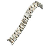 GGYTMQL Reemplazo de banda de vigilancia de acero inoxidable de 20 mm de 16 mm de 19 mm para Omega de Ville Prestige Orbis Edition Watch Strap Metal Bracelet (color: oro rosa, tamaño: 19 mm)