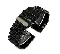 GGYTMQL Reloj Strap 20 mm 22 mm siete Bead Release rápida Metal Accesorios para la correa de reemplazo de la correa de acero inoxidable/negro/22 mm