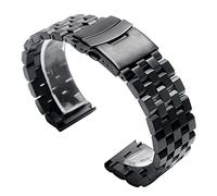 GGYTMQL Reloj Strap 22/20/24 mm Sólido Corcha de acero inoxidable Spare de seguridad Safet Stary Reloj/24 mm/plata