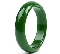 GGYTMQL Retro Chino al Estilo Chino Green Jade Bangle Jade Brazalete para Mujeres Regalos de cumpleaños exquisitos, 58 mm