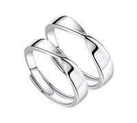 GGYTMQL Ring de Anillo de Dedo Abierto de Metal esterlina Anillo de Pareja S925 joyería Simple de Metal esterlina para Hombres y Mujeres, Regalos para Anillo de Amantes, Abertura Ajustable