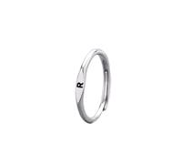GGYTMQL Rings de plata para mujeres, S925 Silver Ajustable Ajuste inicial Az Az Anillos de alfabeto apilables Delicadas letras R ANILLOS ABIERTOS ANIL