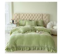 GGYTMQL Set de Cama Fluffy Shaggy Plush Set de Cuatro Piezas de Cuatro Piezas Tibia Tibia Tibia de Ropa de Cama Consejo de colchas Cubierta de Cama Lino (Grün, Queen) (P Queen)