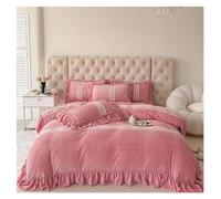 GGYTMQL Set de Cama Fluffy Shaggy Plush Set de Cuatro Piezas de Cuatro Piezas Tibia Tibia Tibia de Ropa de Cama Consejo de colchas Cubierta de Cama Lino (Grün, Queen) (P Queen)