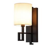 GGYTMQL Simplicidad Moderna Diconce de Pared, Accesorio de lámpara de Pared de decoración Vintage de Moda, iluminación de Pared de Tela de Metal e26 de Cabeza única, para tocador de la Cocina de la